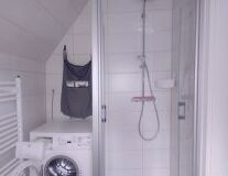 bathroom, wall, indoor, sink, home appliance, plumbing fixture, shower, appliance